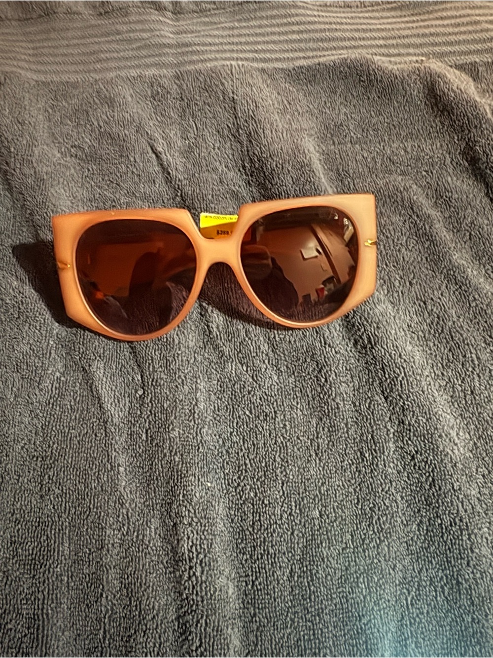 Peach Oversized Women's Sunglasses with Brown Lenses